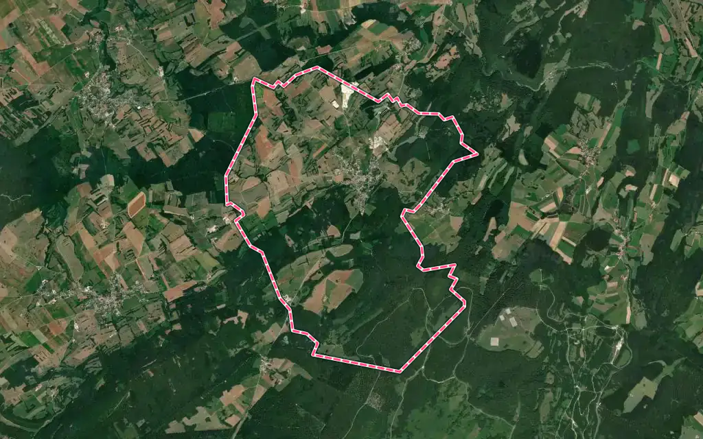 Vue satellite de Gonsans avec ses contours administratifs