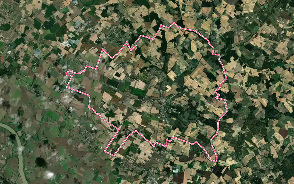 Vue satellite de Gontaud-de-Nogaret avec ses contours administratifs
