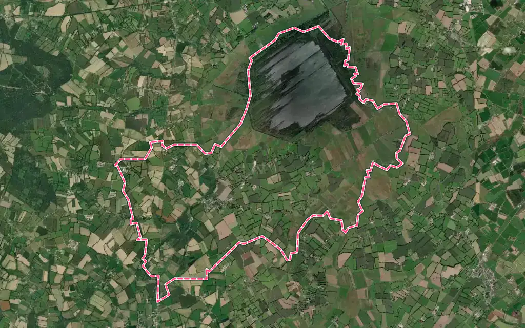 Vue satellite de Gorges avec ses contours administratifs