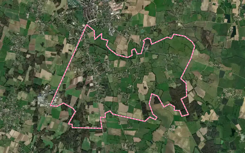 Vue satellite de Gorrevod avec ses contours administratifs