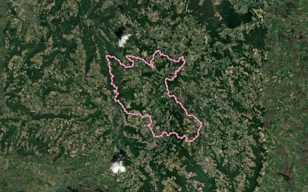 Vue satellite de Gorses avec ses contours administratifs