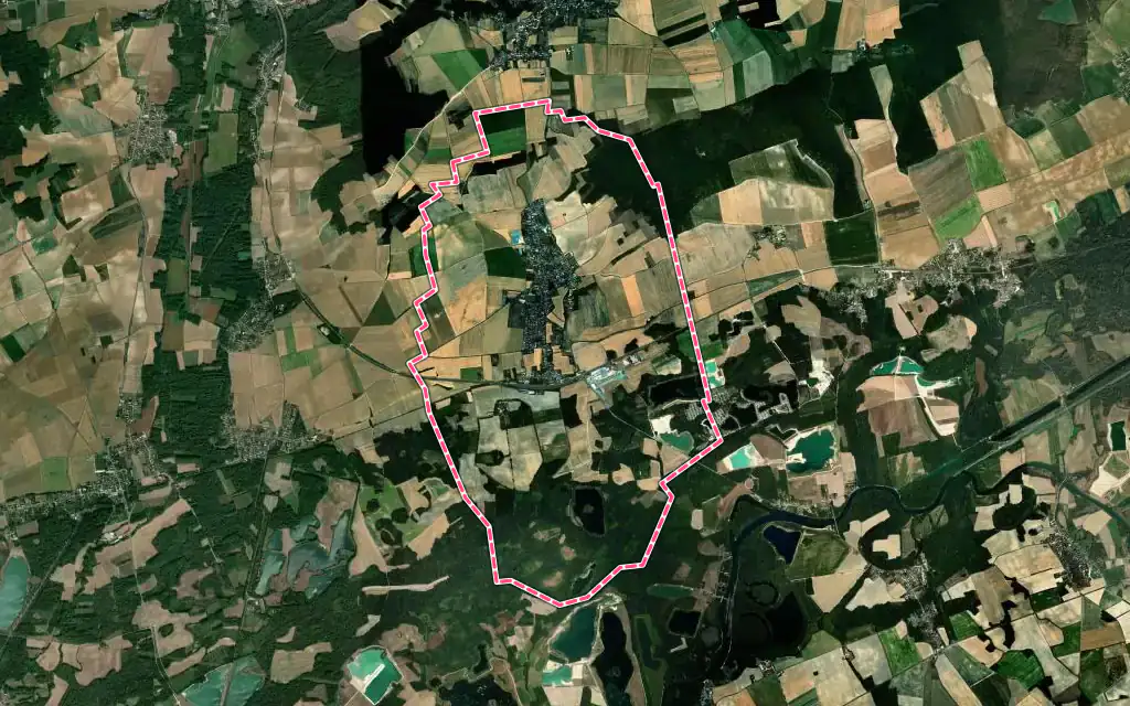 Vue satellite de Gouaix avec ses contours administratifs