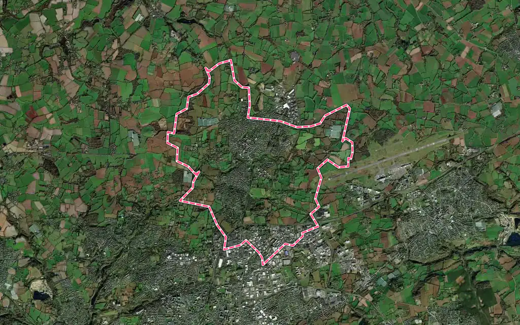Vue satellite de Gouesnou avec ses contours administratifs