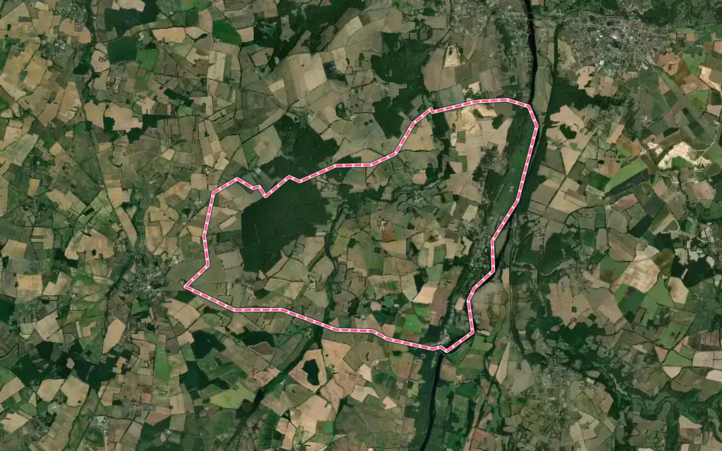 Vue satellite de Gouex avec ses contours administratifs