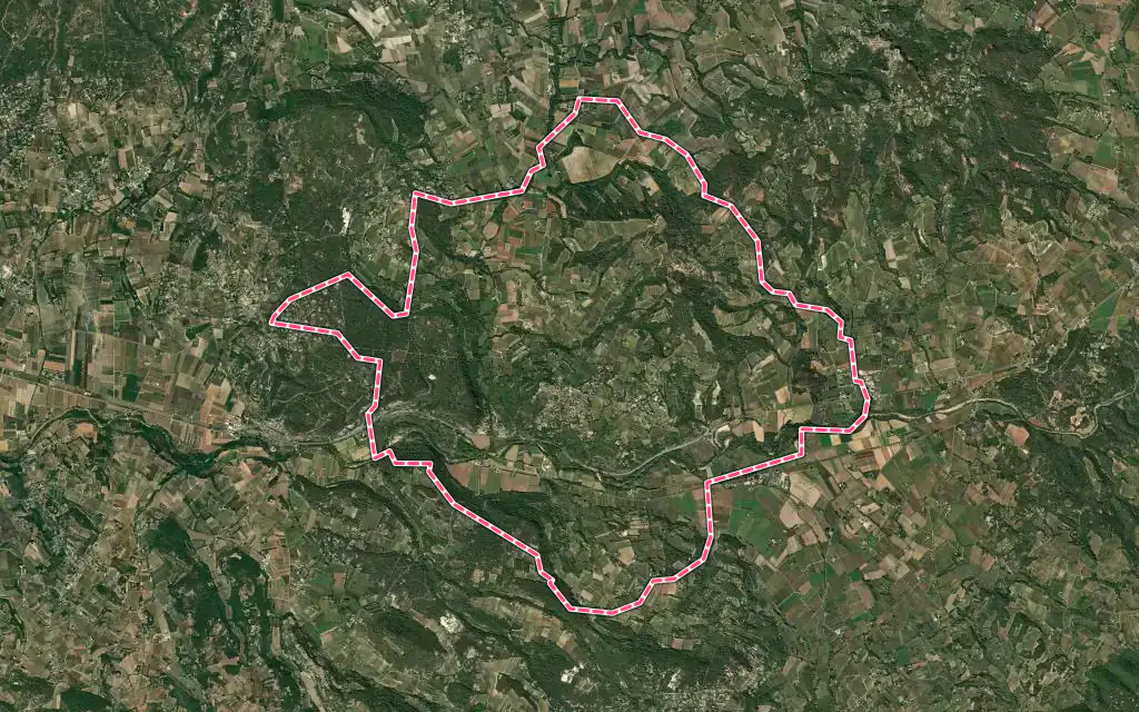 Vue satellite de Goult avec ses contours administratifs