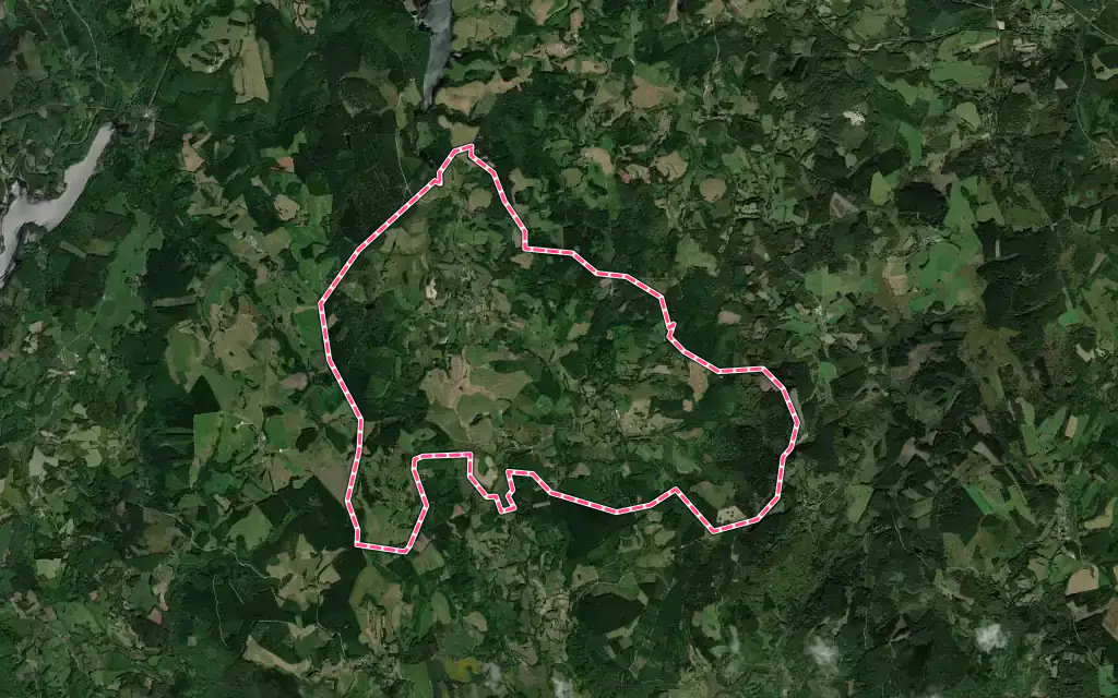 Vue satellite de Gourdon-Murat avec ses contours administratifs