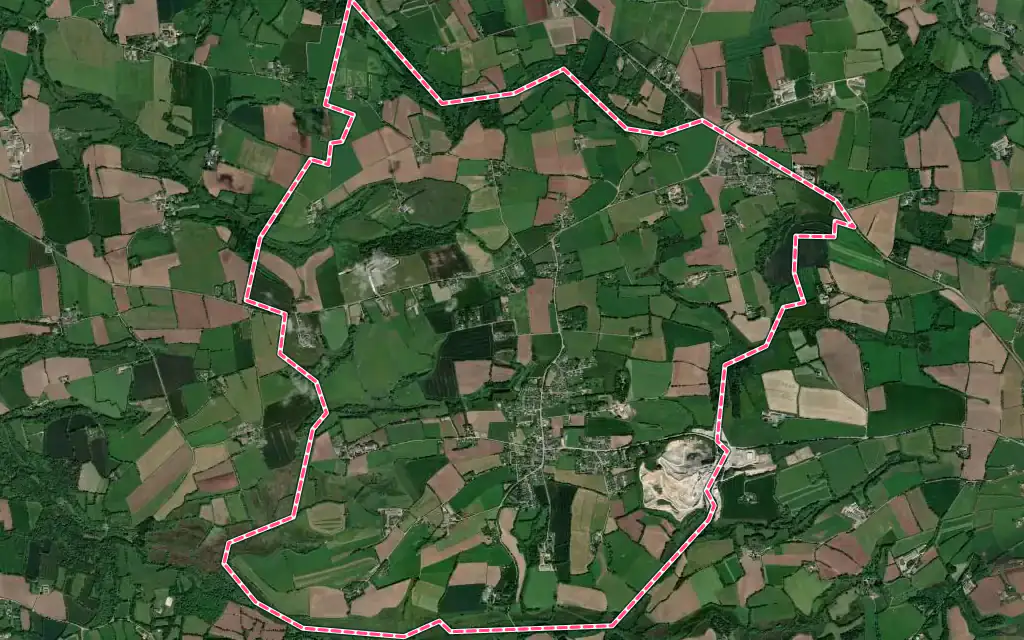 Vue satellite de Gourlizon avec ses contours administratifs