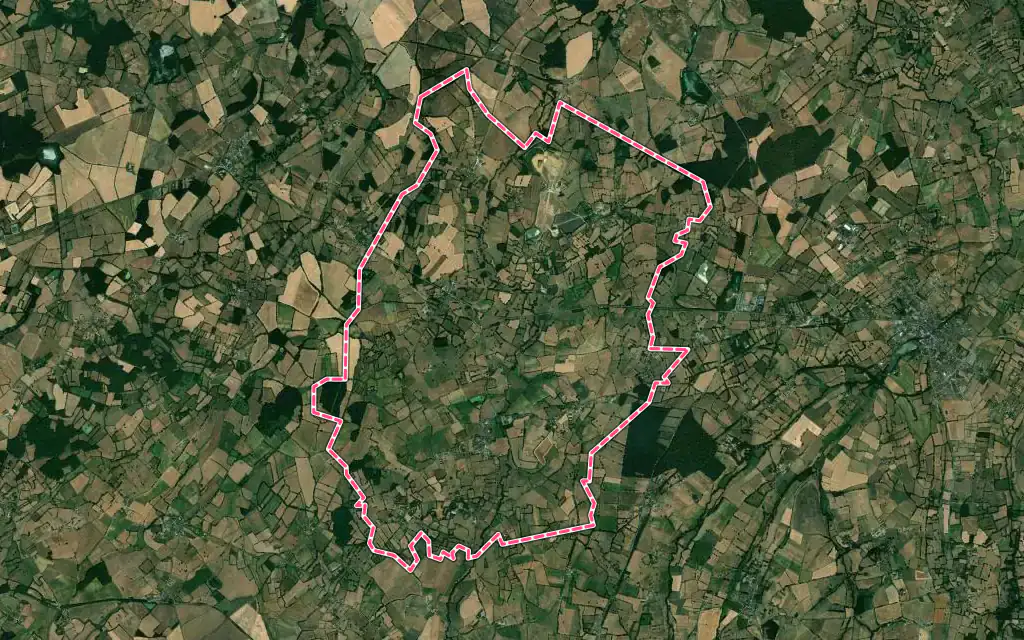 Vue satellite de Gournay avec ses contours administratifs