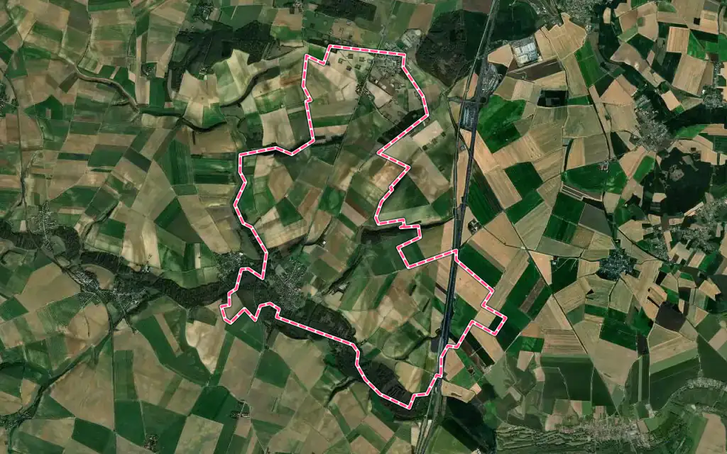 Vue satellite de Gournay-sur-Aronde avec ses contours administratifs