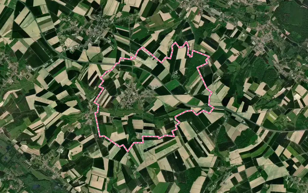 Vue satellite de Gouy-Saint-André avec ses contours administratifs
