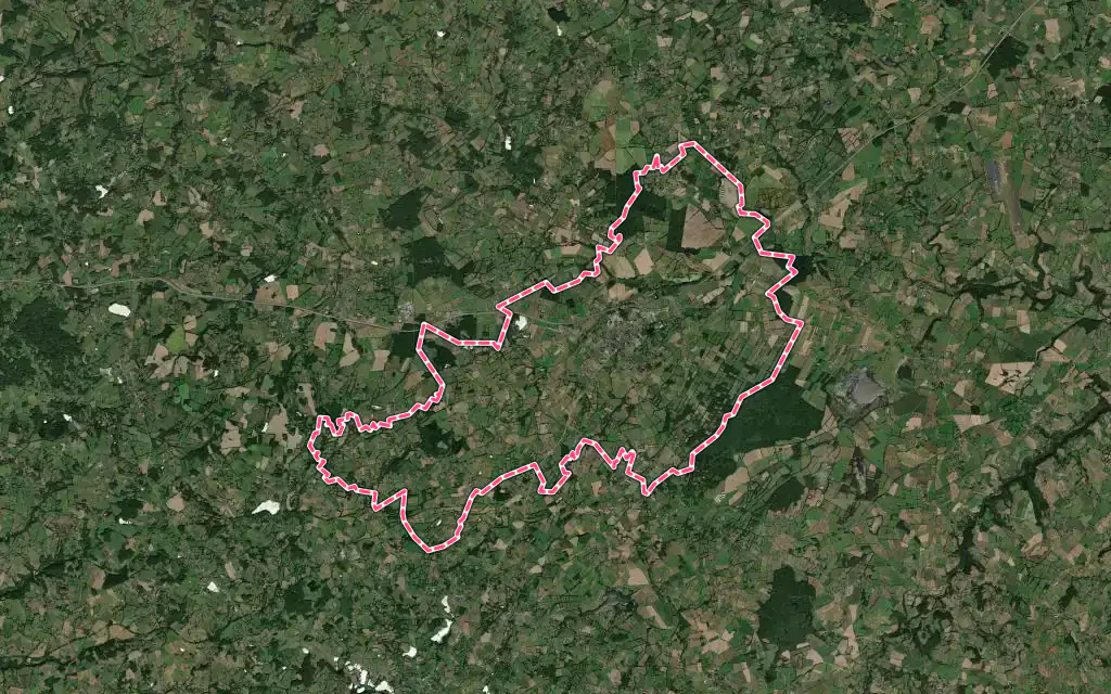Vue satellite de Gouzon avec ses contours administratifs