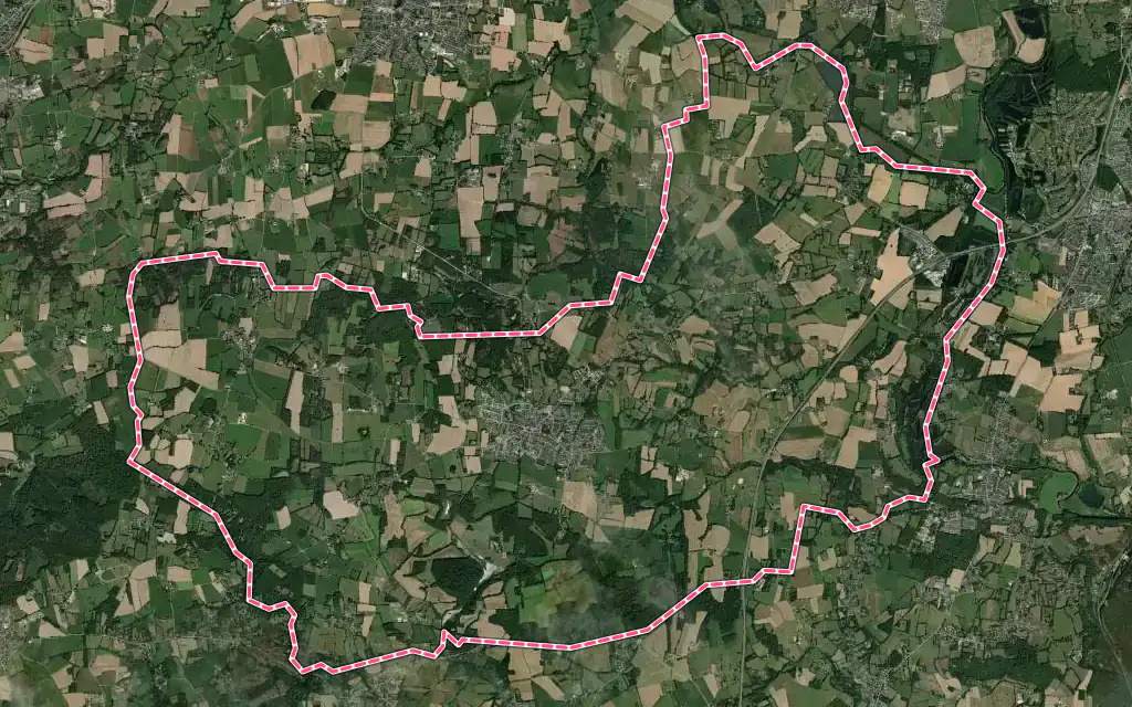 Vue satellite de Goven avec ses contours administratifs
