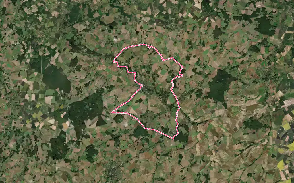 Vue satellite de Graçay avec ses contours administratifs