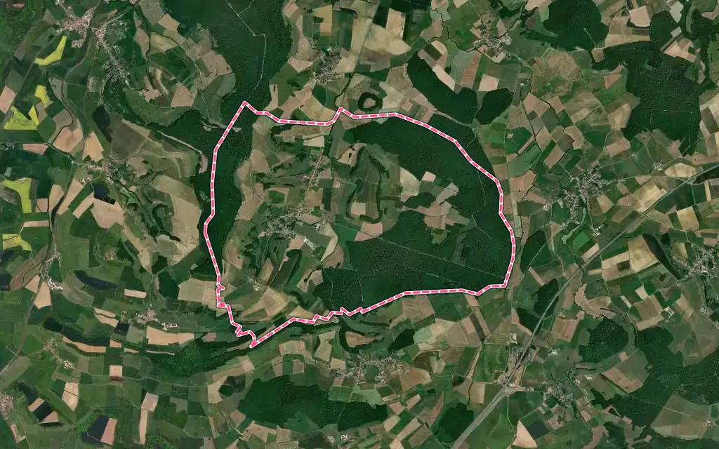 Vue satellite de Graffigny-Chemin avec ses contours administratifs