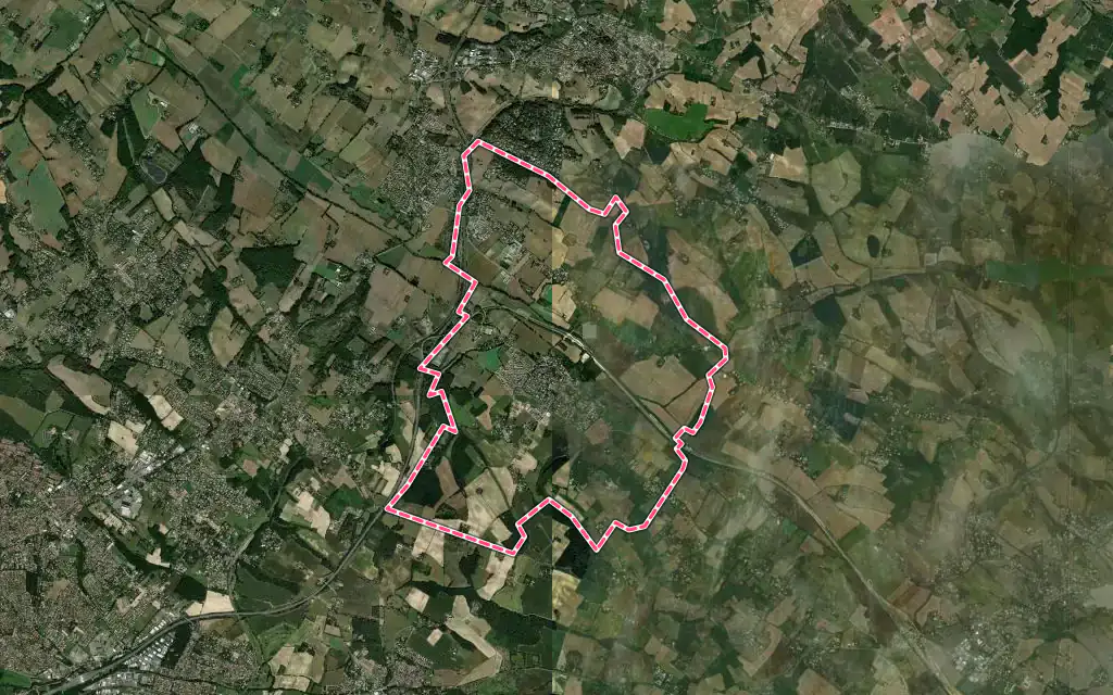 Vue satellite de Gragnague avec ses contours administratifs