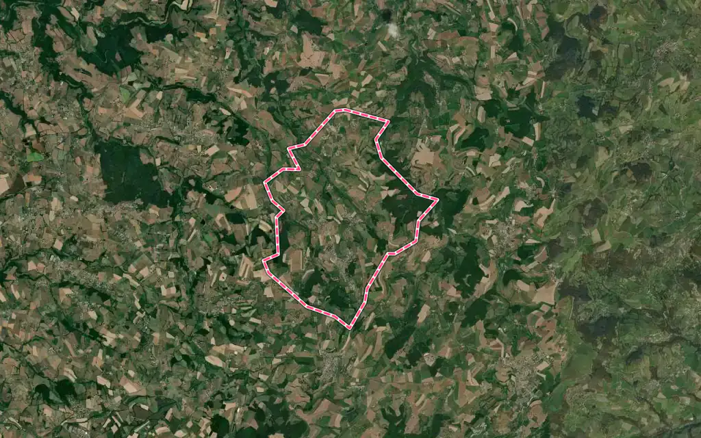 Vue satellite de Grammond avec ses contours administratifs