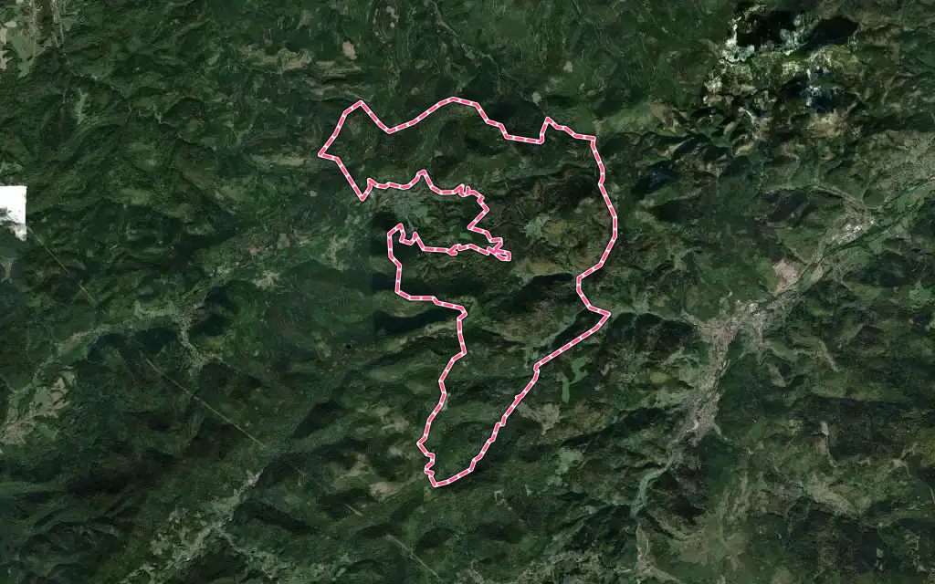 Vue satellite de Grandfontaine avec ses contours administratifs