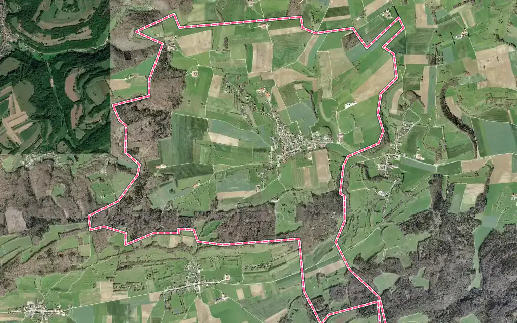 Vue satellite de Grandfontaine avec ses contours administratifs