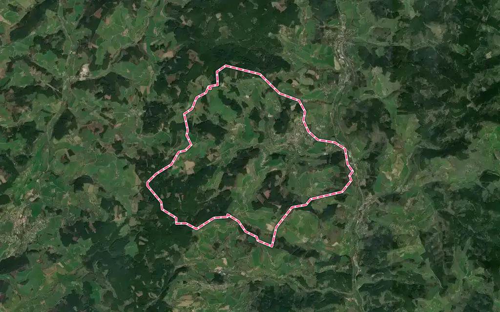 Vue satellite de Grandris avec ses contours administratifs