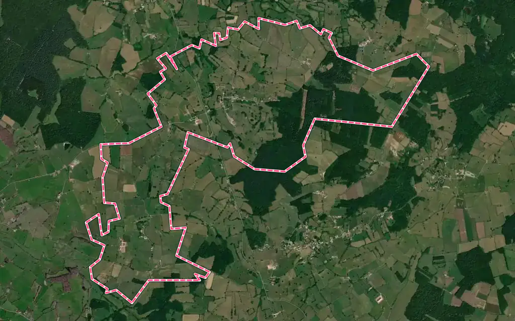 Vue satellite de Grandvaux avec ses contours administratifs