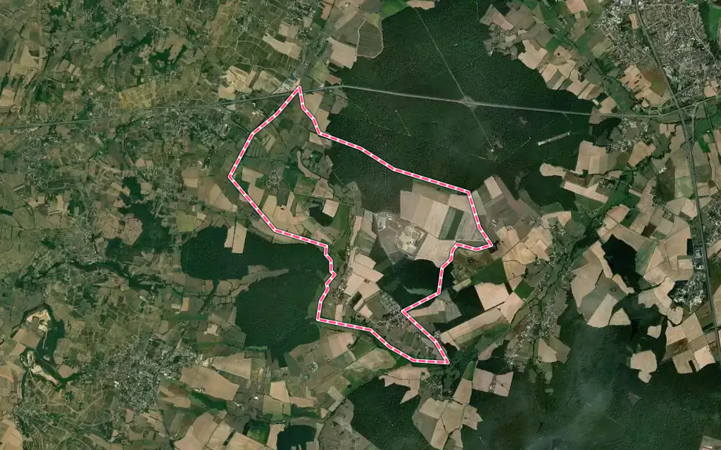 Vue satellite de Granges avec ses contours administratifs