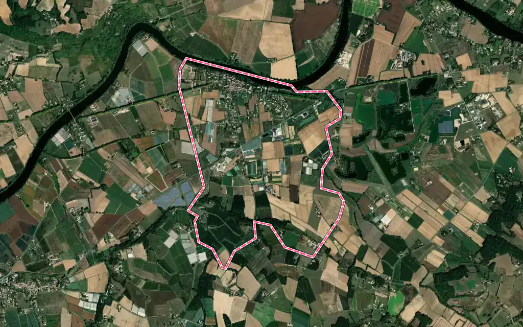 Vue satellite de Granges-sur-Lot avec ses contours administratifs