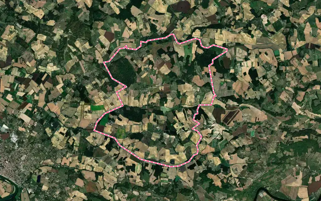 Vue satellite de Grateloup-Saint-Gayrand avec ses contours administratifs