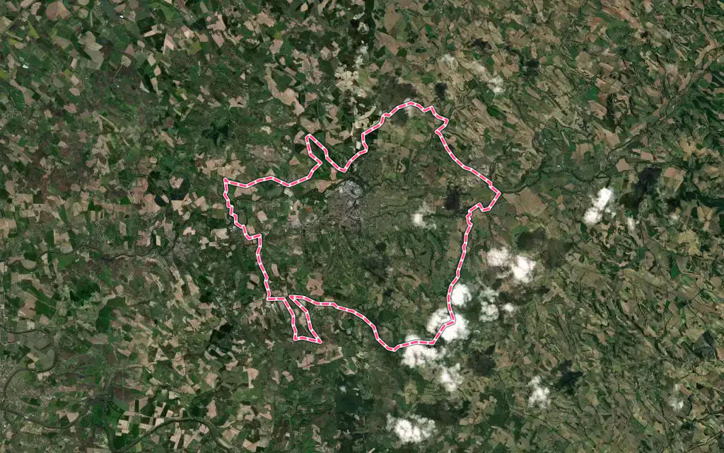 Vue satellite de Graulhet avec ses contours administratifs