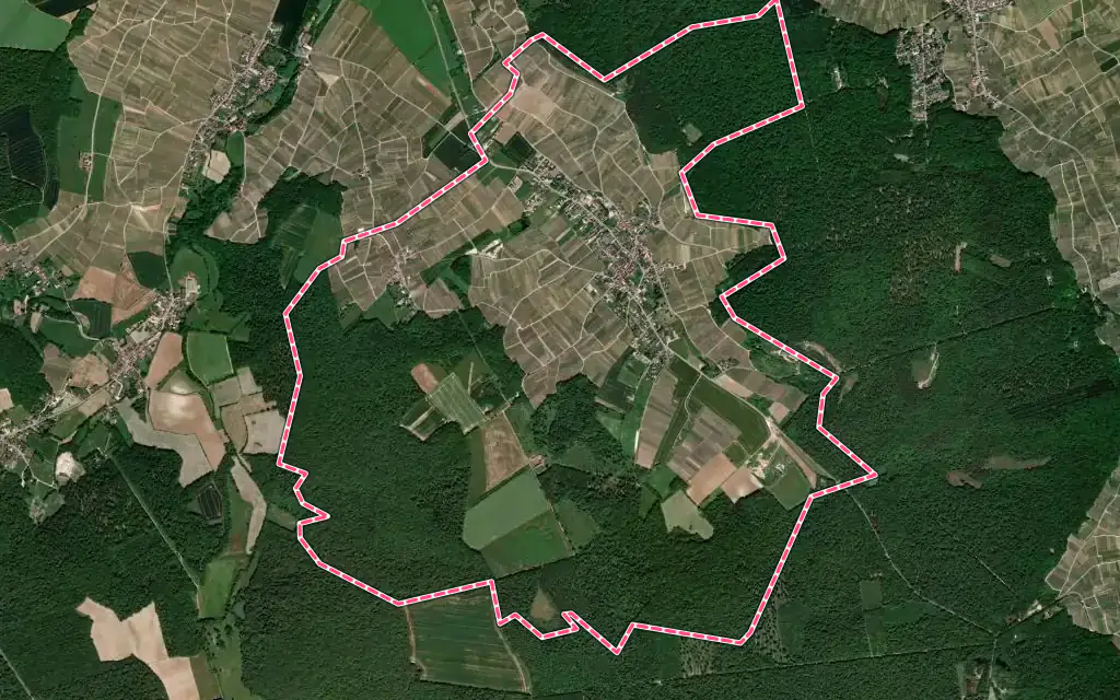 Vue satellite de Grauves avec ses contours administratifs