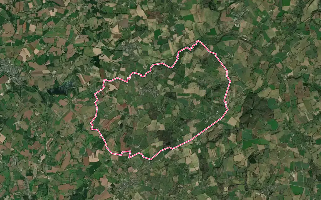 Vue satellite de Grazay avec ses contours administratifs