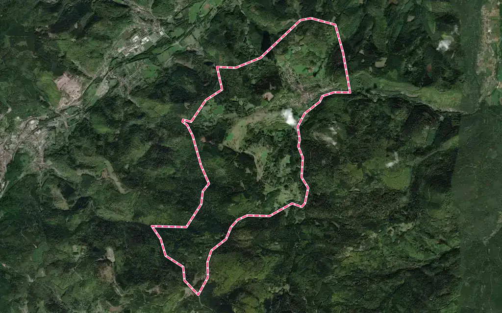 Vue satellite de Grendelbruch avec ses contours administratifs