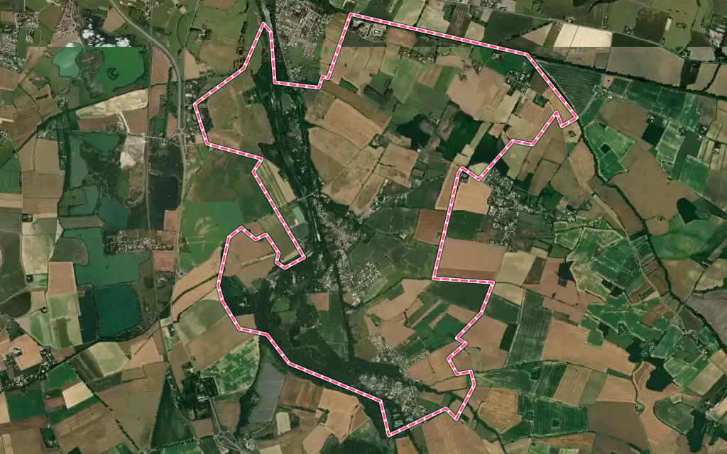 Vue satellite de Grépiac avec ses contours administratifs