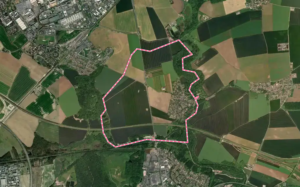 Vue satellite de Gressy avec ses contours administratifs