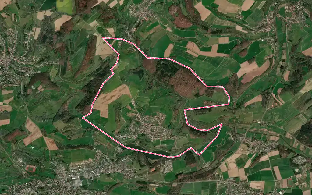 Vue satellite de Gries avec ses contours administratifs