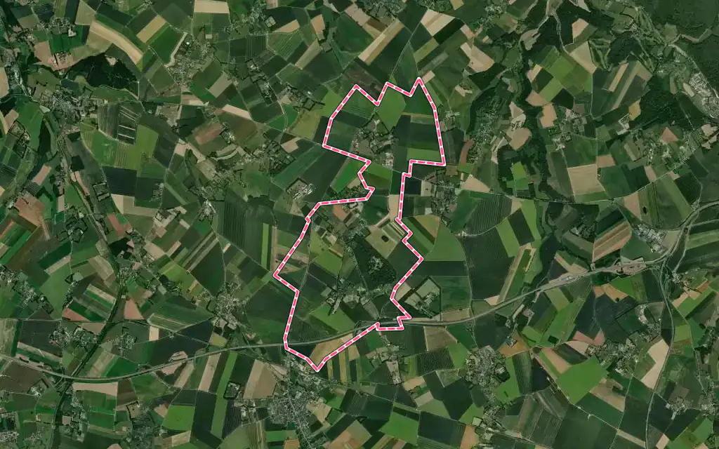 Vue satellite de Grigneuseville avec ses contours administratifs