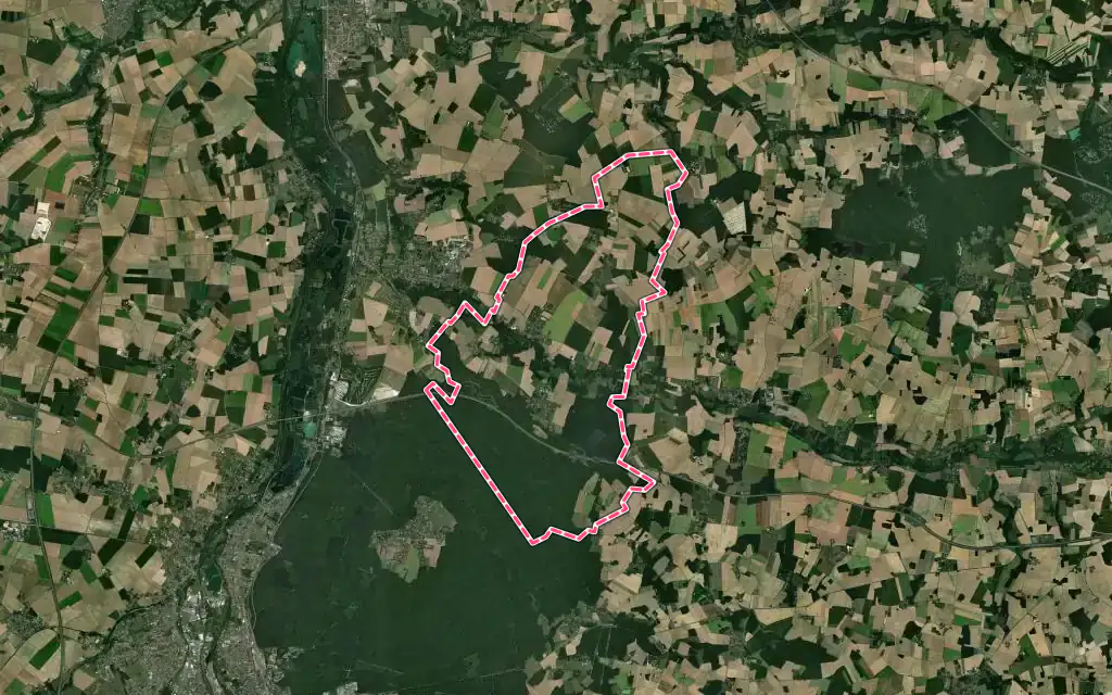 Vue satellite de Griselles avec ses contours administratifs