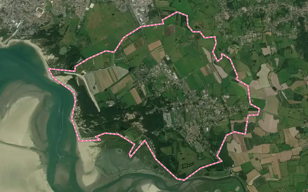 Vue satellite de Groffliers avec ses contours administratifs