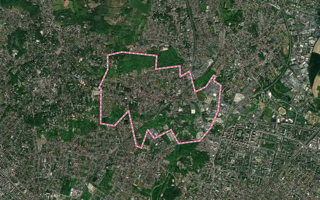 Vue satellite de Groslay avec ses contours administratifs