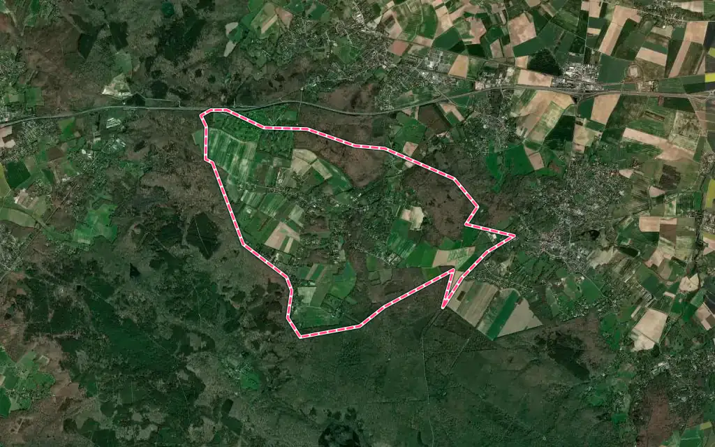 Vue satellite de Grosrouvre avec ses contours administratifs
