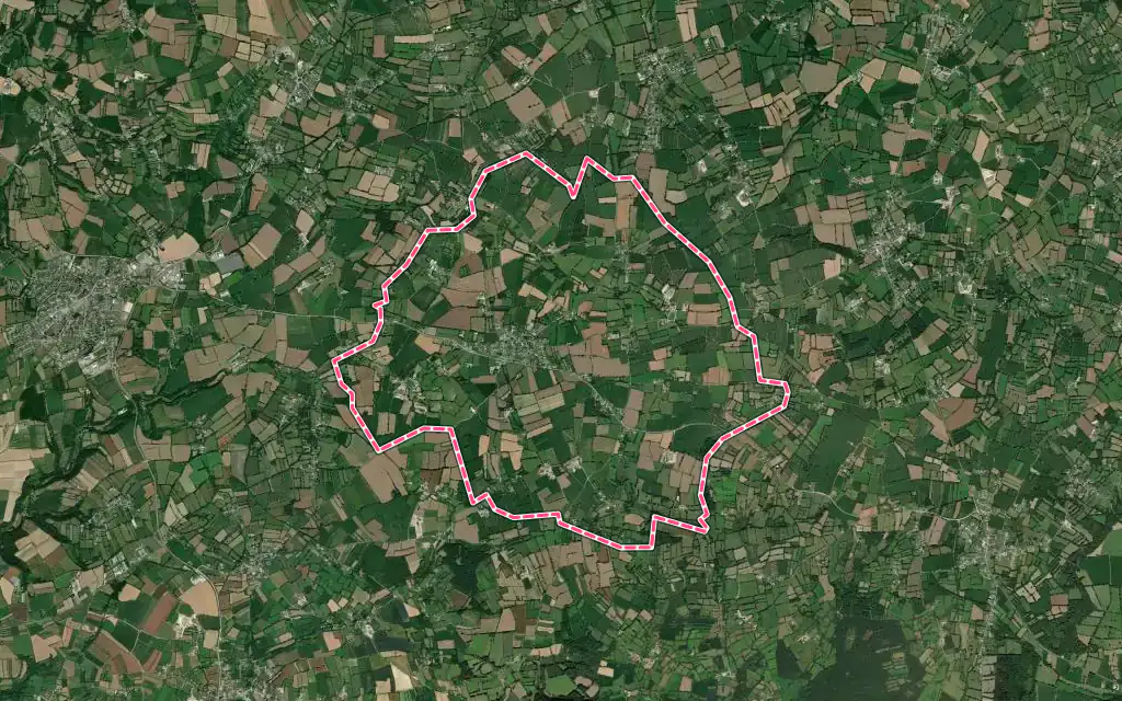 Vue satellite de Grosville avec ses contours administratifs