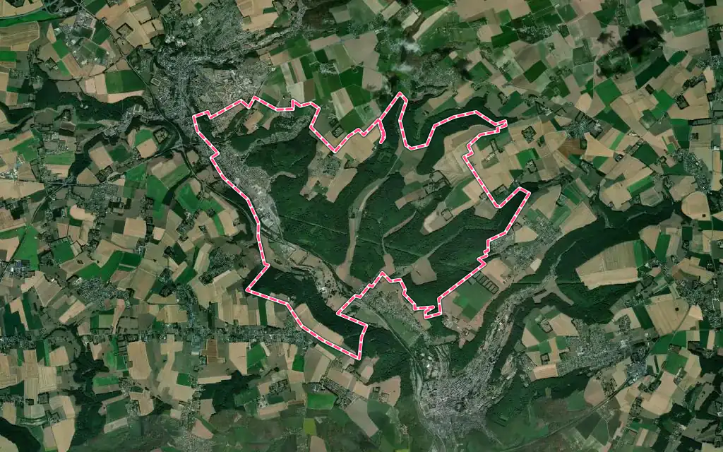 Vue satellite de Gruchet-le-Valasse avec ses contours administratifs