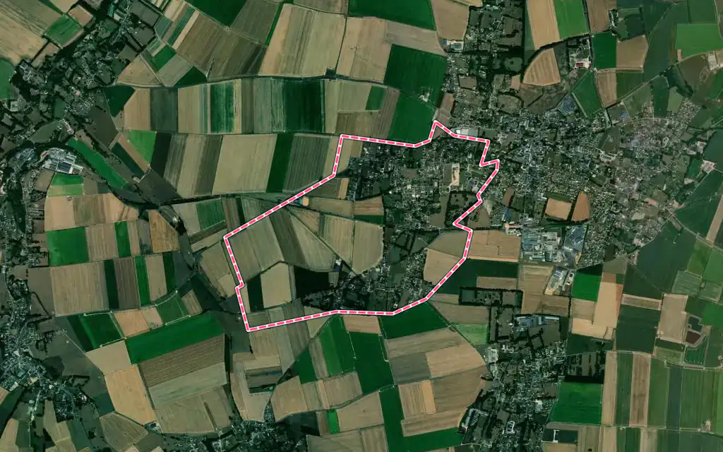 Vue satellite de Gruchet-Saint-Siméon avec ses contours administratifs
