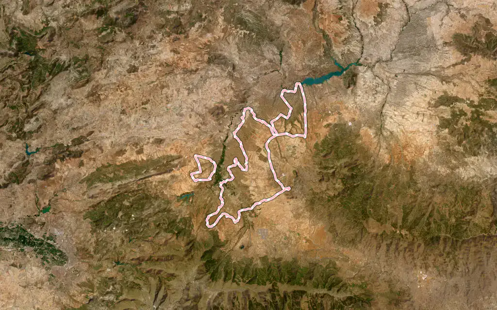 Vista satélite de Guadix con su contorno administrativo