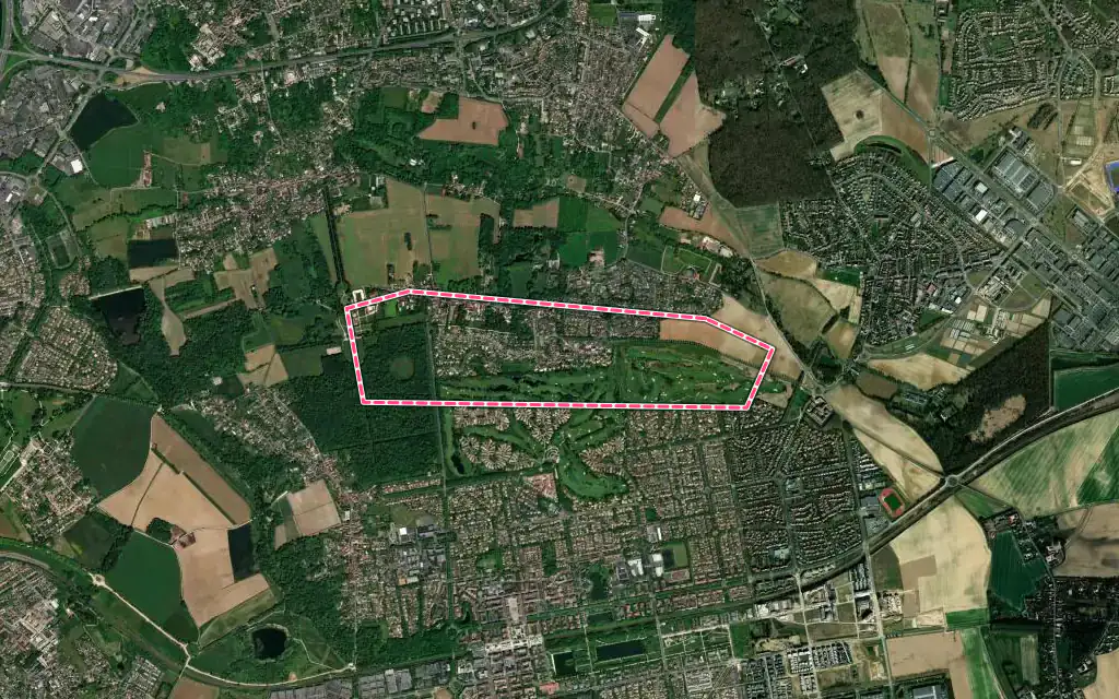 Vue satellite de Guermantes avec ses contours administratifs