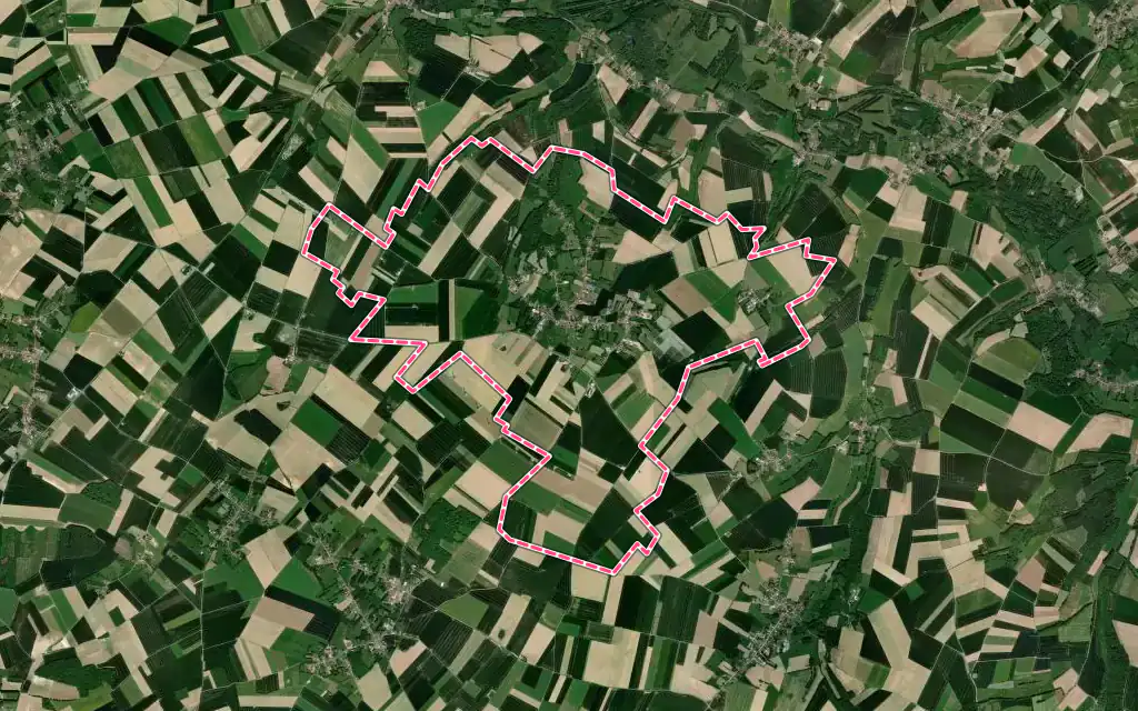 Vue satellite de Gueschart avec ses contours administratifs