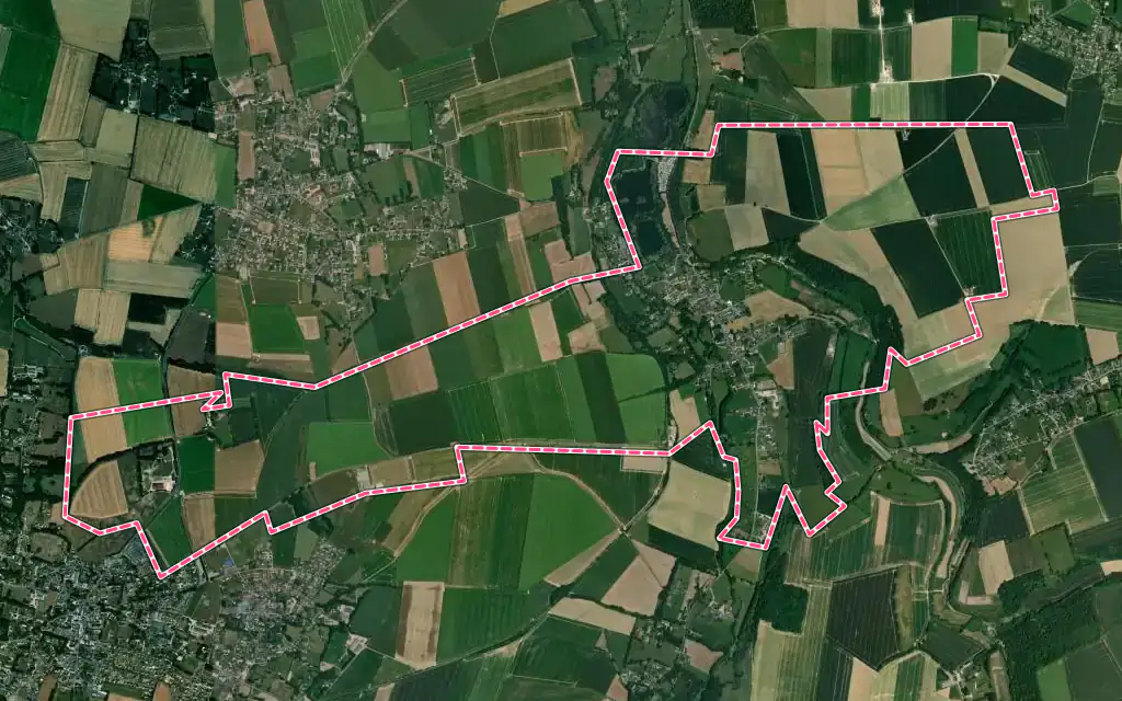 Vue satellite de Gueures avec ses contours administratifs