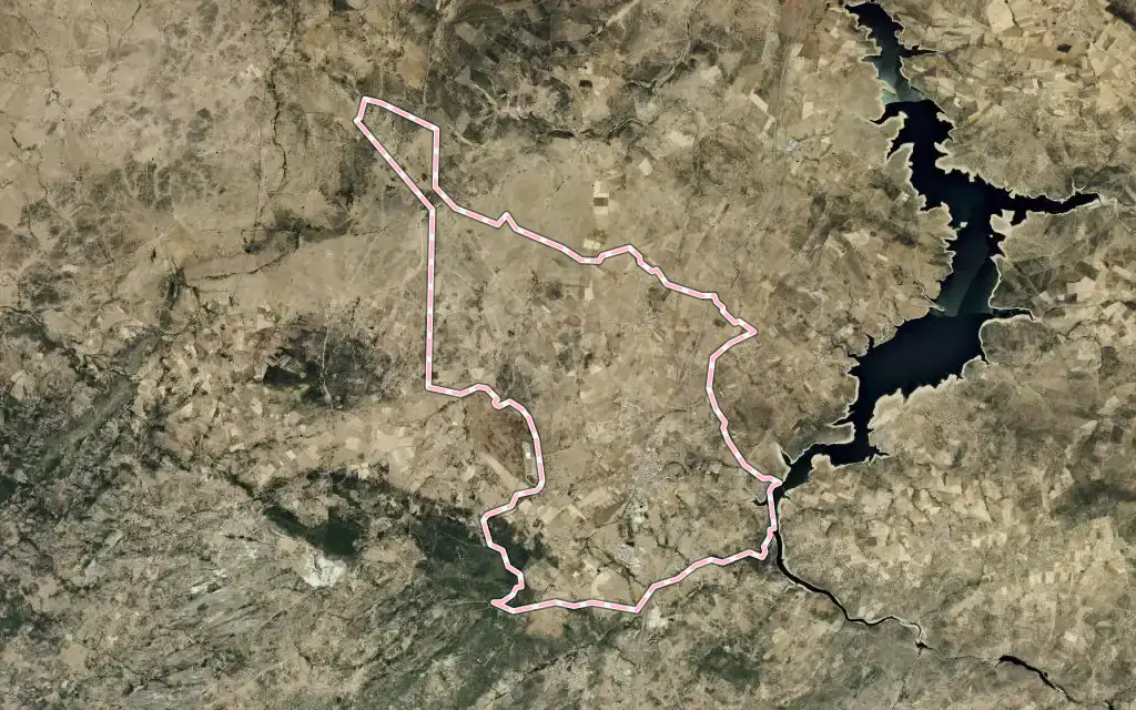 Vista satélite de Guijuelo con su contorno administrativo