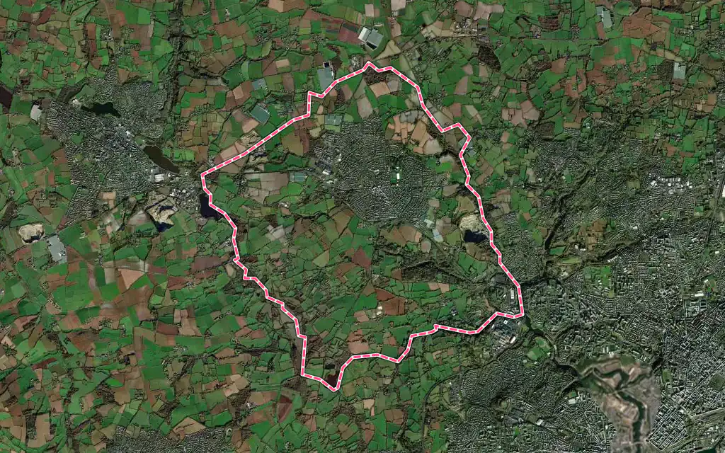 Vue satellite de Guilers avec ses contours administratifs