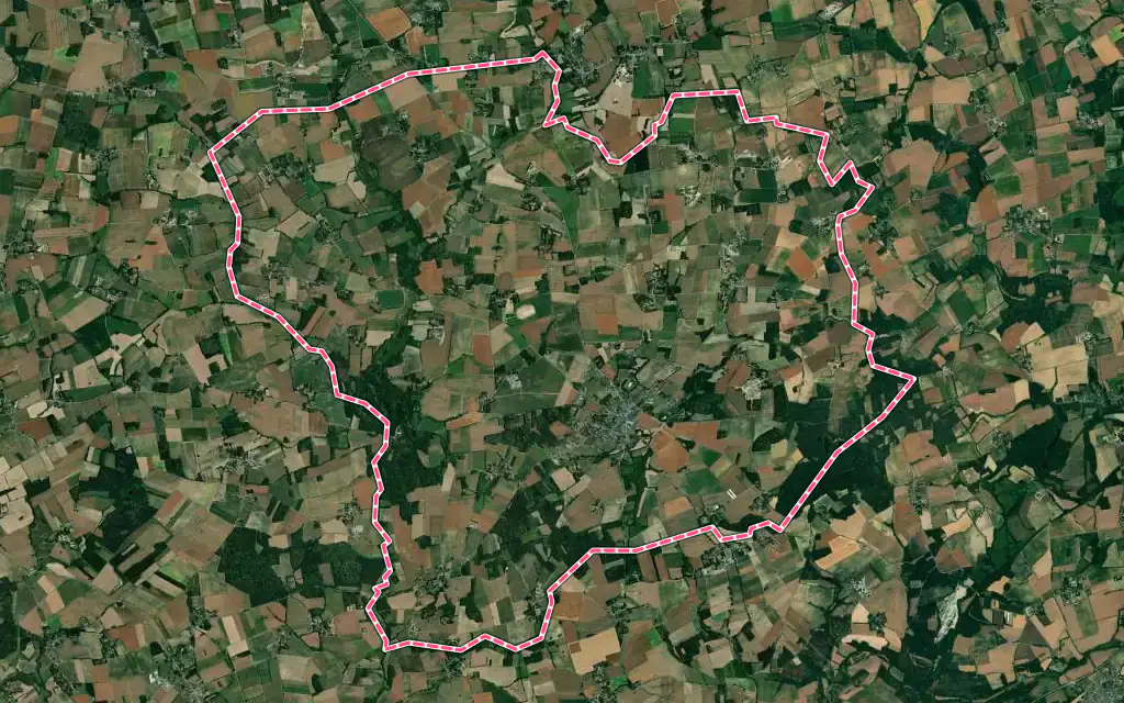 Vue satellite de Guilliers avec ses contours administratifs