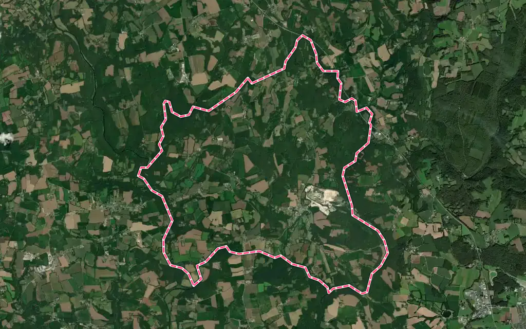 Vue satellite de Guilligomarc'h avec ses contours administratifs